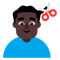 Man Getting Haircut- Dark Skin Tone emoji on Microsoft